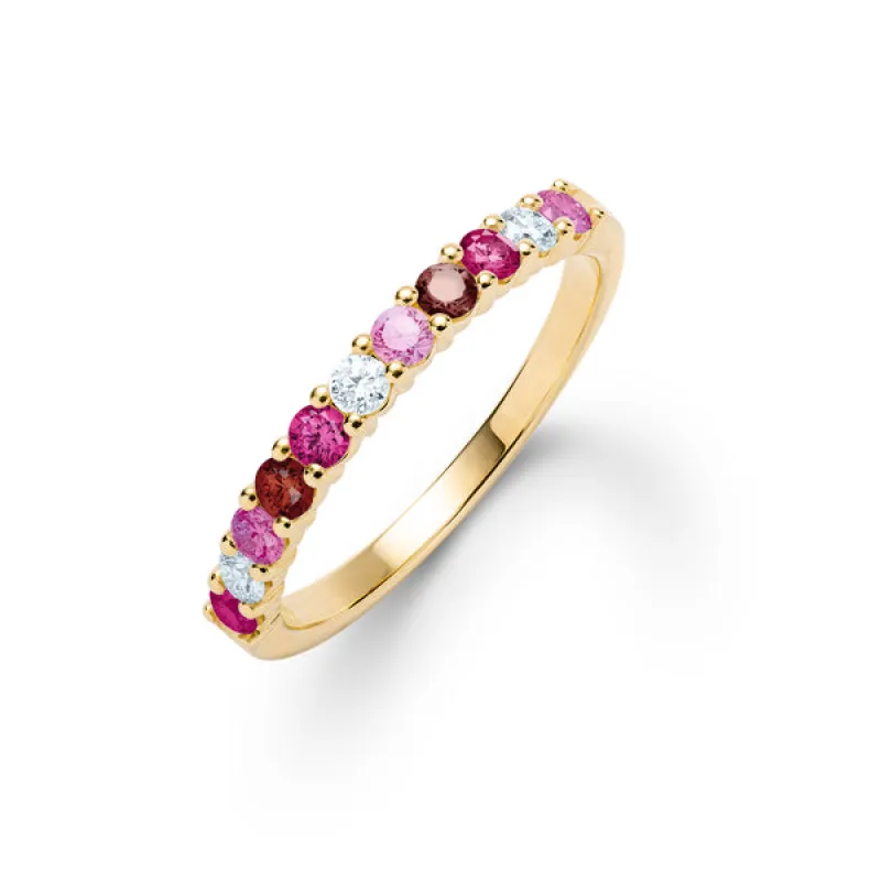 Personalized Rosecliff Birthstone Stackable Ring in 14k Gold sold by Haverhill