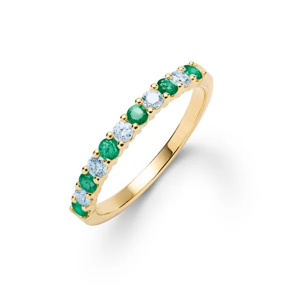 Personalized Rosecliff Birthstone Stackable Ring in 14k Gold sold by Haverhill