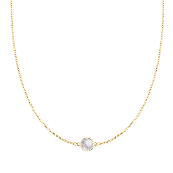 Personalized Grand 1 Birthstone Necklace in 14k Gold sold by Haverhill