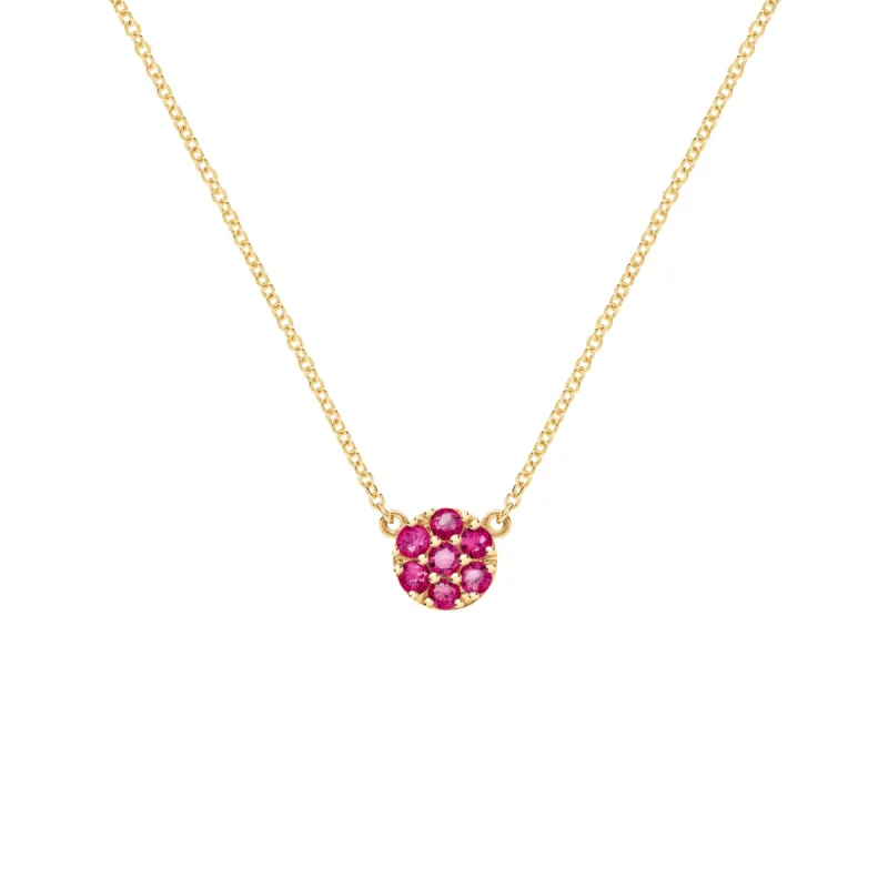 Rosecliff Ruby Mini Necklace in Solid 14k Gold (July) sold by Haverhill