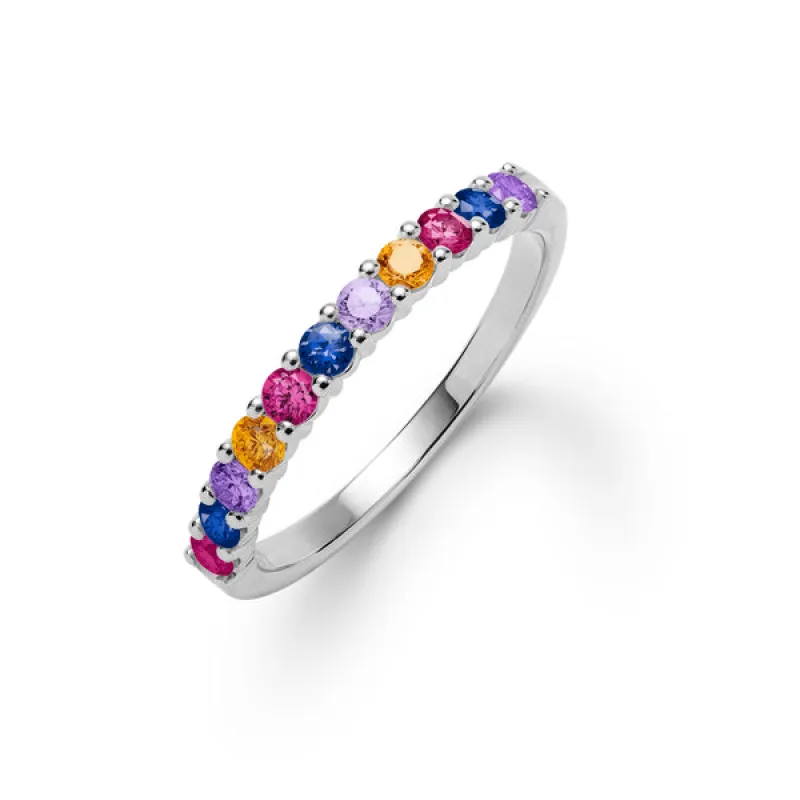 Personalized Rosecliff Birthstone Stackable Ring in 14k Gold sold by Haverhill