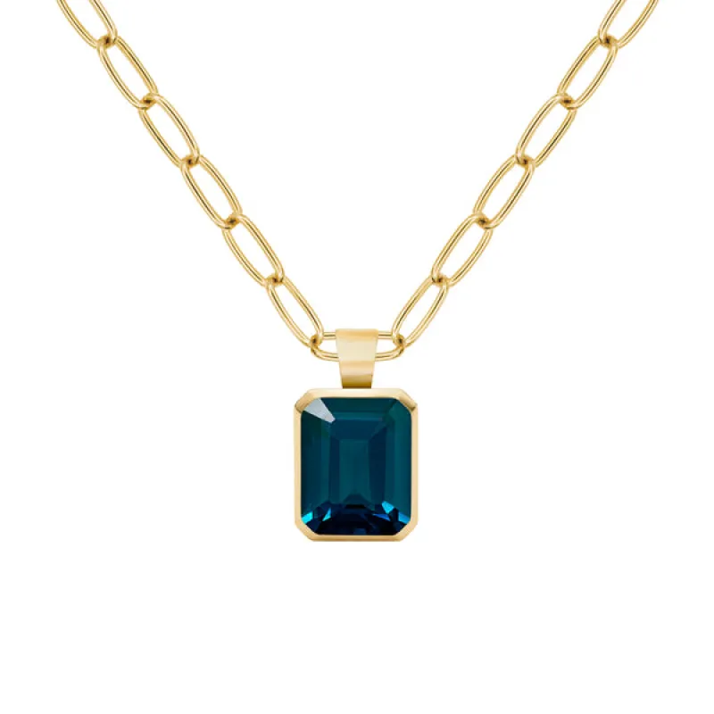 Warren Atlantic Blue Topaz Pendant in 14k Gold (December) sold by Haverhill