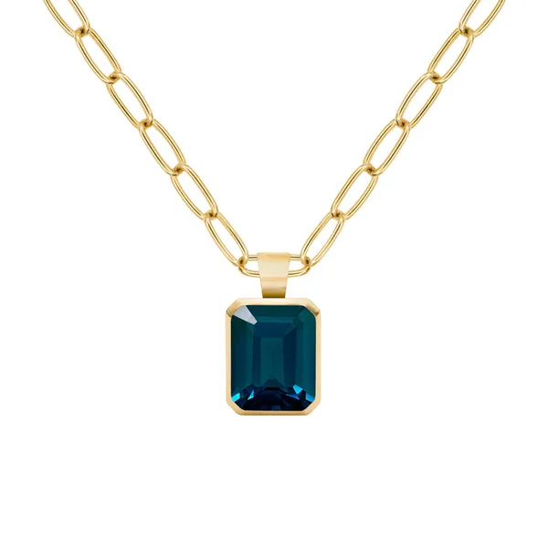 Warren Atlantic Blue Topaz Pendant in 14k Gold (December) sold by Haverhill