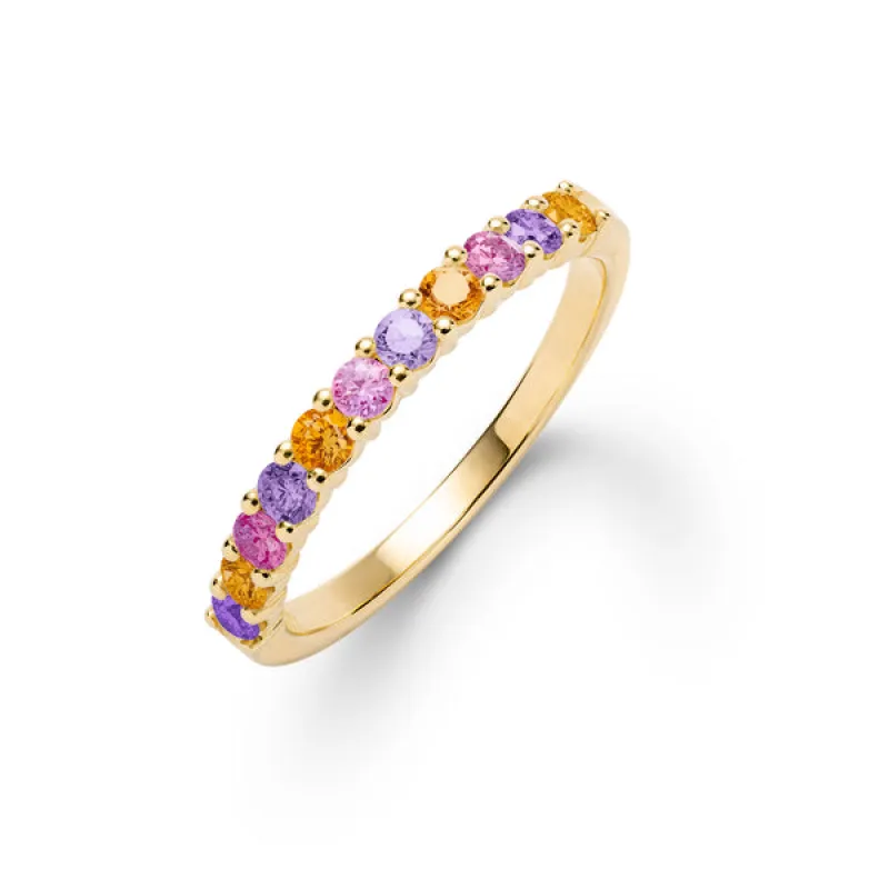 Personalized Rosecliff Birthstone Stackable Ring in 14k Gold sold by Haverhill