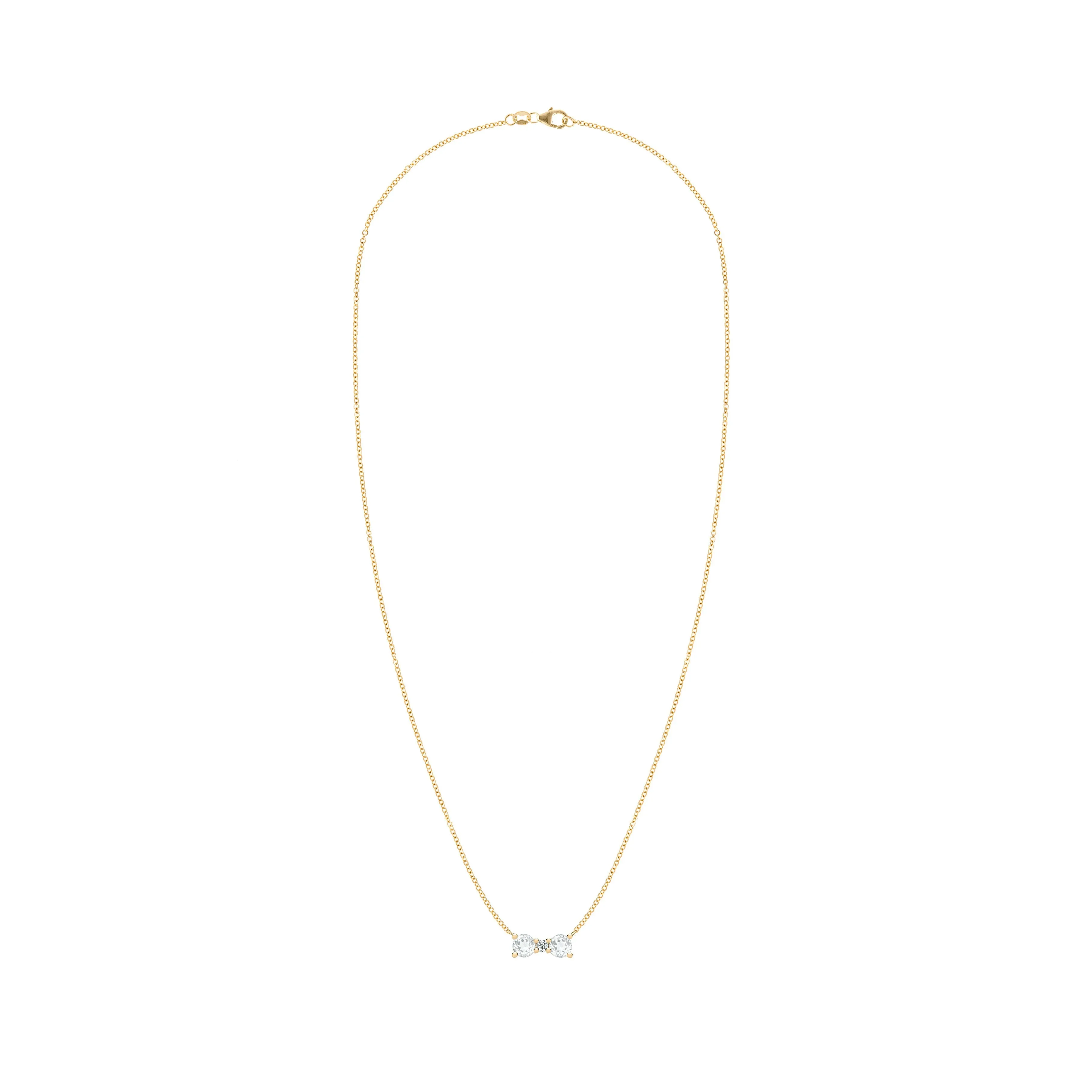 Personalized Greenwich 2 Birthstone & Diamond Necklace in 14k Gold sold by Haverhill product image thumbnail 4