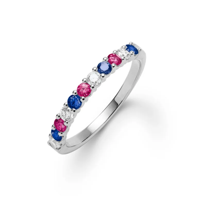 Personalized Rosecliff Birthstone Stackable Ring in 14k Gold sold by Haverhill
