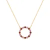 Personalized Rosecliff Circle Birthstone Necklace in 14k Gold sold by Haverhill