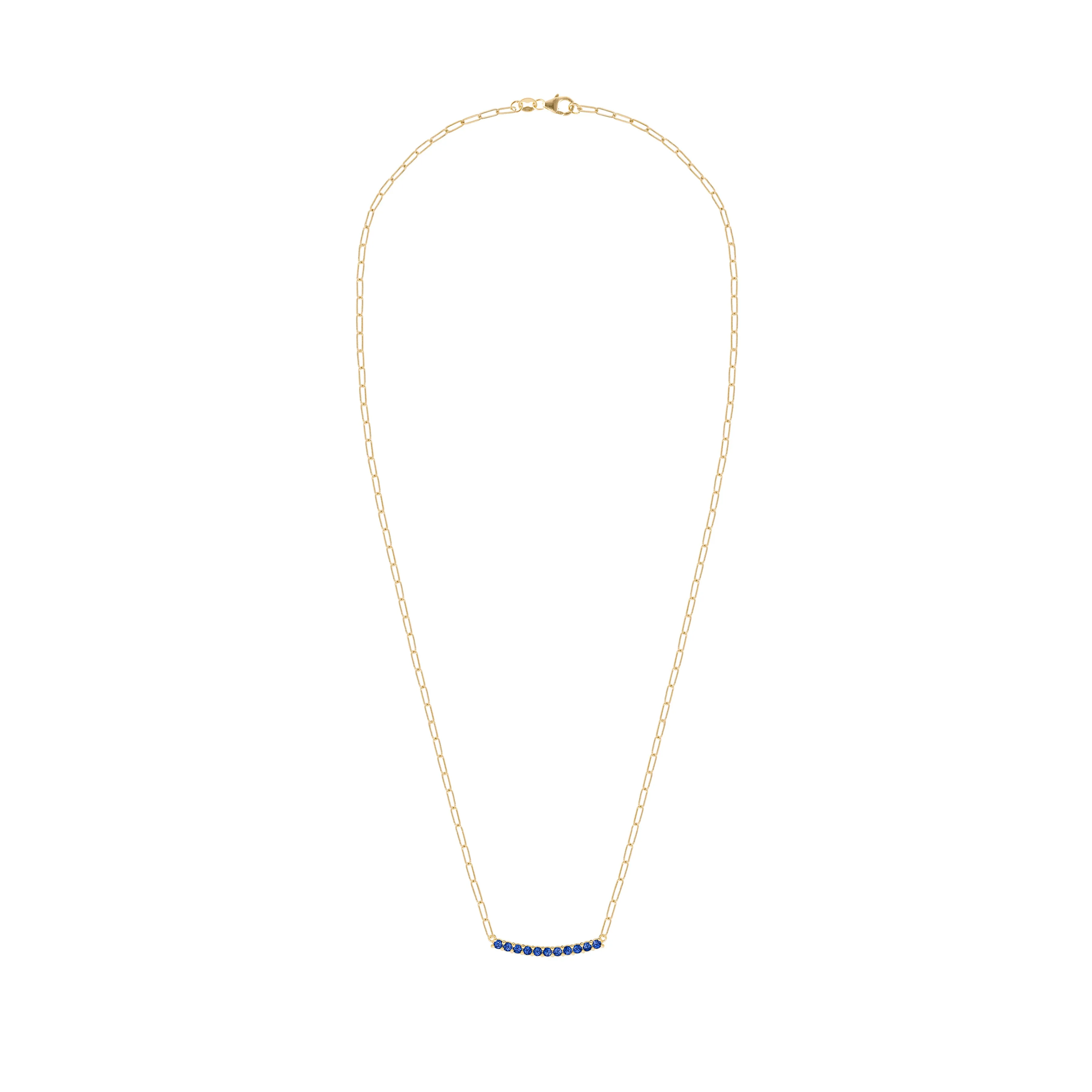 Rosecliff Sapphire Bar Adelaide Mini Necklace in 14k Gold (September) sold by Haverhill product image thumbnail 5