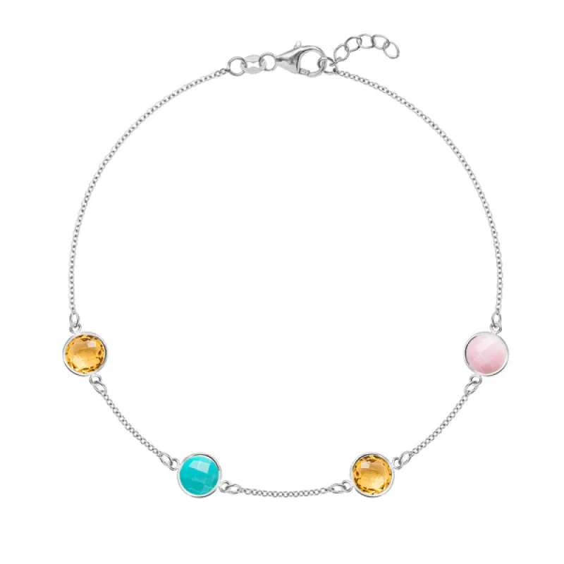 Personalized Grand 4 Birthstone Bracelet in 14k Gold sold by Haverhill