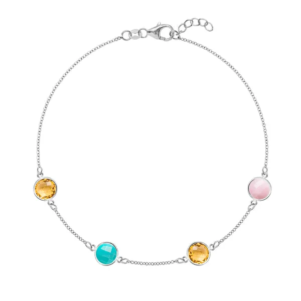 Personalized Grand 4 Birthstone Bracelet in 14k Gold sold by Haverhill