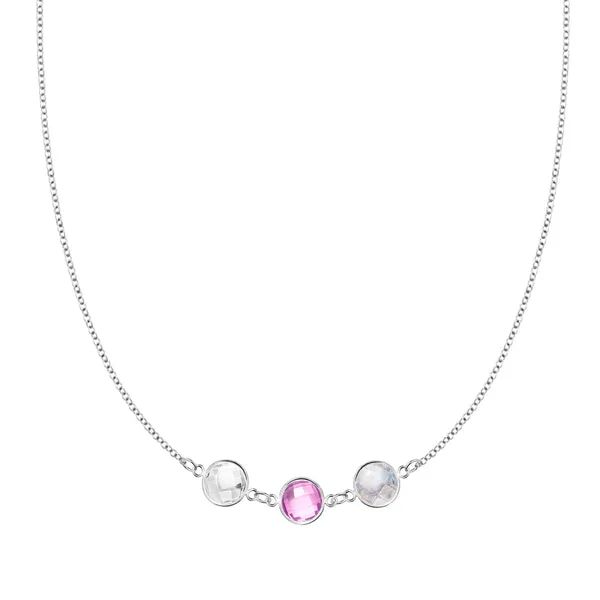 Personalized Grand 3 Connected Birthstone Necklace in 14k Gold sold by Haverhill