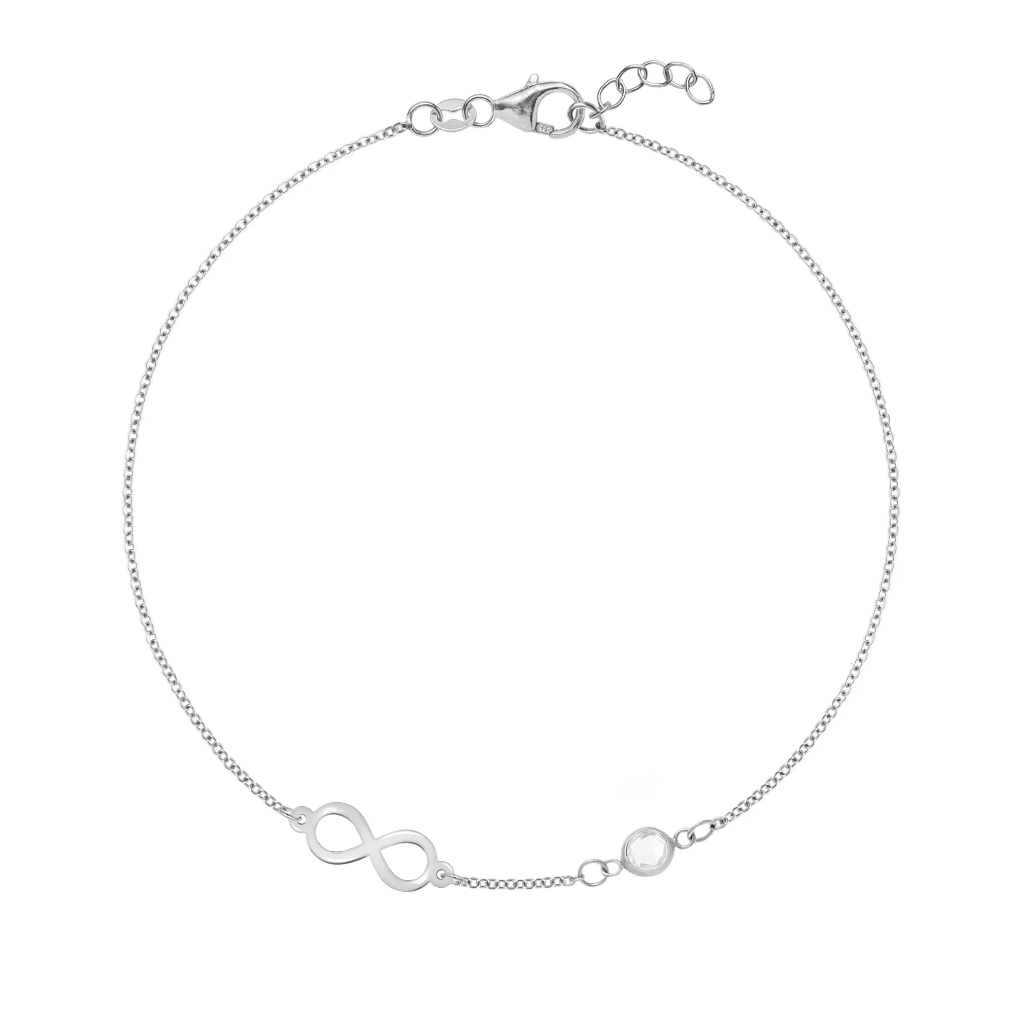 Personalized Classic Infinity & 1 Birthstone Bracelet in 14k Gold sold by Haverhill product image thumbnail 5