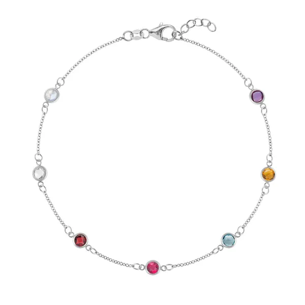 Personalized Classic 7 Birthstone Bracelet in 14k Gold sold by Haverhill