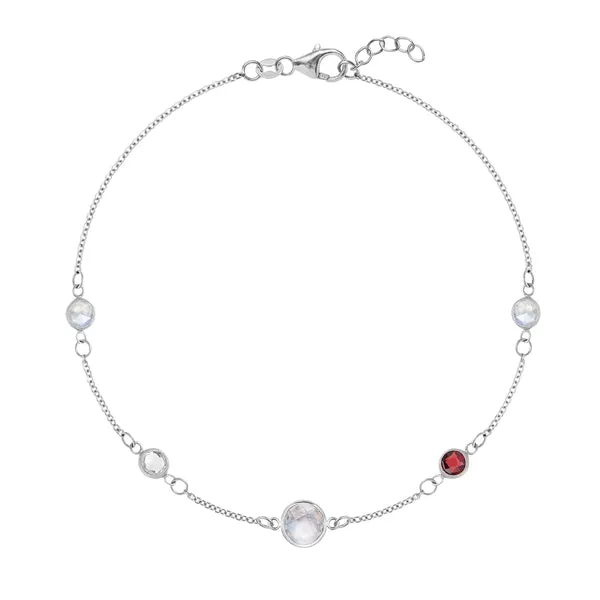 Personalized 1 Grand & 4 Classic Birthstone Bracelet in 14k Gold sold by Haverhill