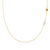 Personalized Classic 2 Birthstone Necklace in 14k Gold sold by Haverhill