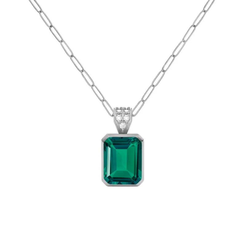 Personalized Warren Birthstone Pendant with Diamond Bale in 14k Gold sold by Haverhill