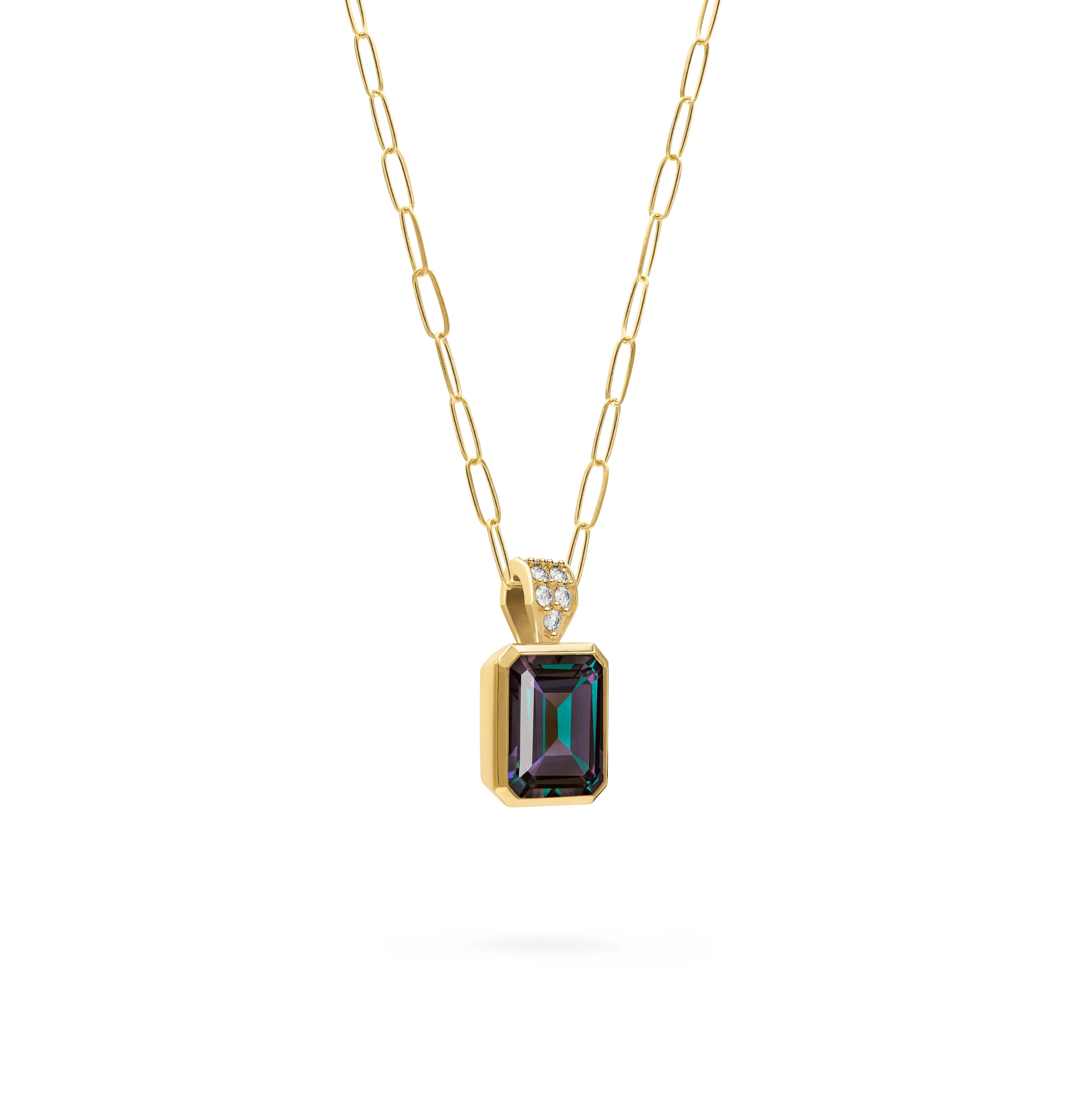 Warren Alexandrite Pendant with Diamond Bale in 14k Gold (June) sold by Haverhill product image thumbnail 4