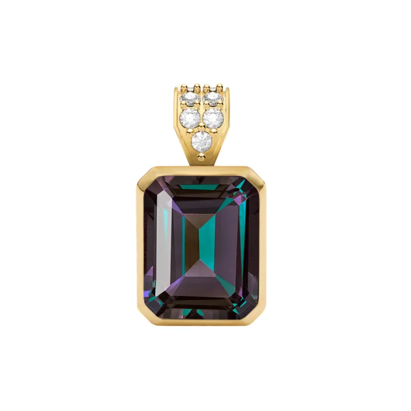 Warren Alexandrite Pendant with Diamond Bale in 14k Gold (June) sold by Haverhill