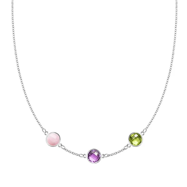 Personalized Grand 3 Birthstone Necklace in 14k Gold sold by Haverhill