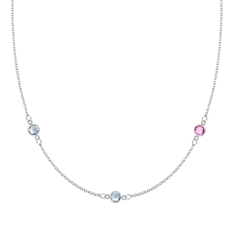 Personalized Classic 3 Birthstone Necklace in 14k Gold sold by Haverhill