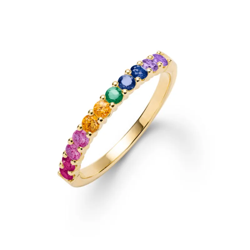 Personalized Rosecliff Birthstone Stackable Ring in 14k Gold sold by Haverhill