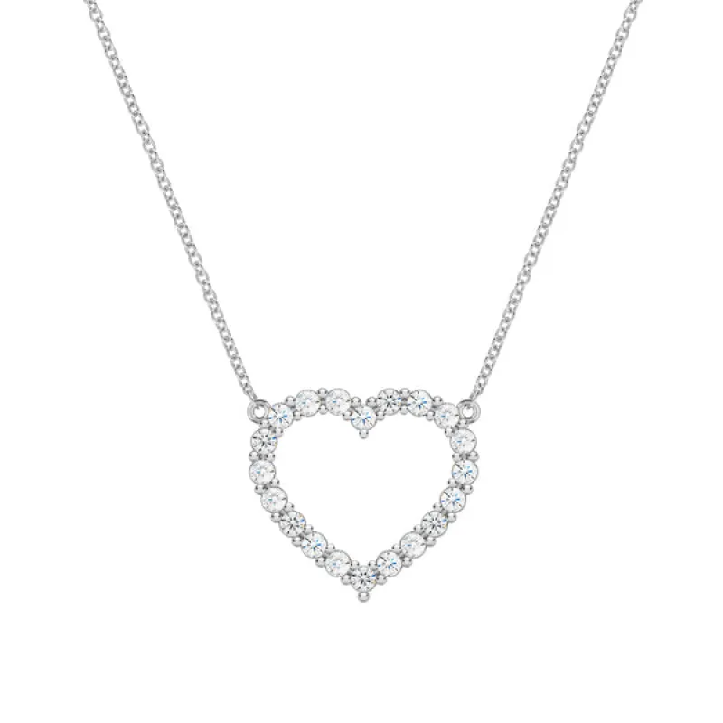 Personalized Rosecliff Heart Birthstone Necklace in 14k Gold sold by Haverhill