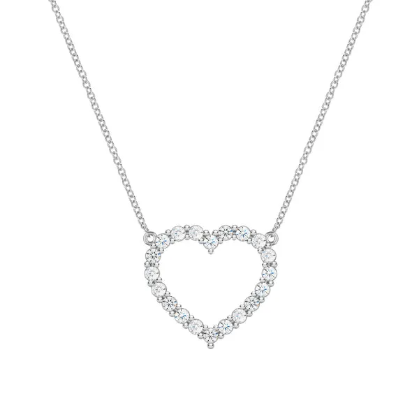 Personalized Rosecliff Heart Birthstone Necklace in 14k Gold sold by Haverhill