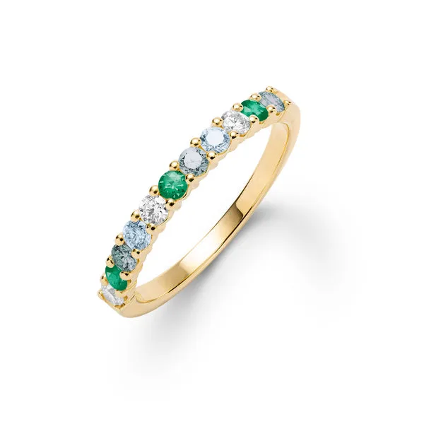 Personalized Rosecliff Birthstone Stackable Ring in 14k Gold sold by Haverhill