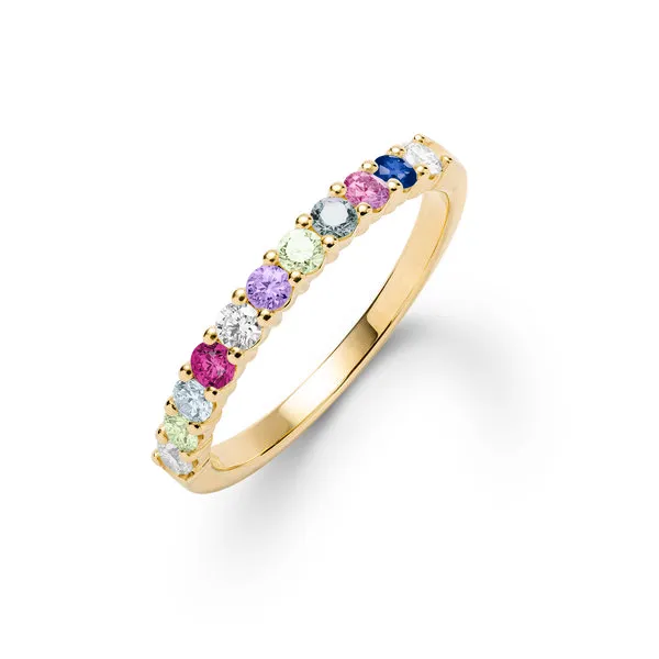 Personalized Rosecliff Birthstone Stackable Ring in 14k Gold sold by Haverhill