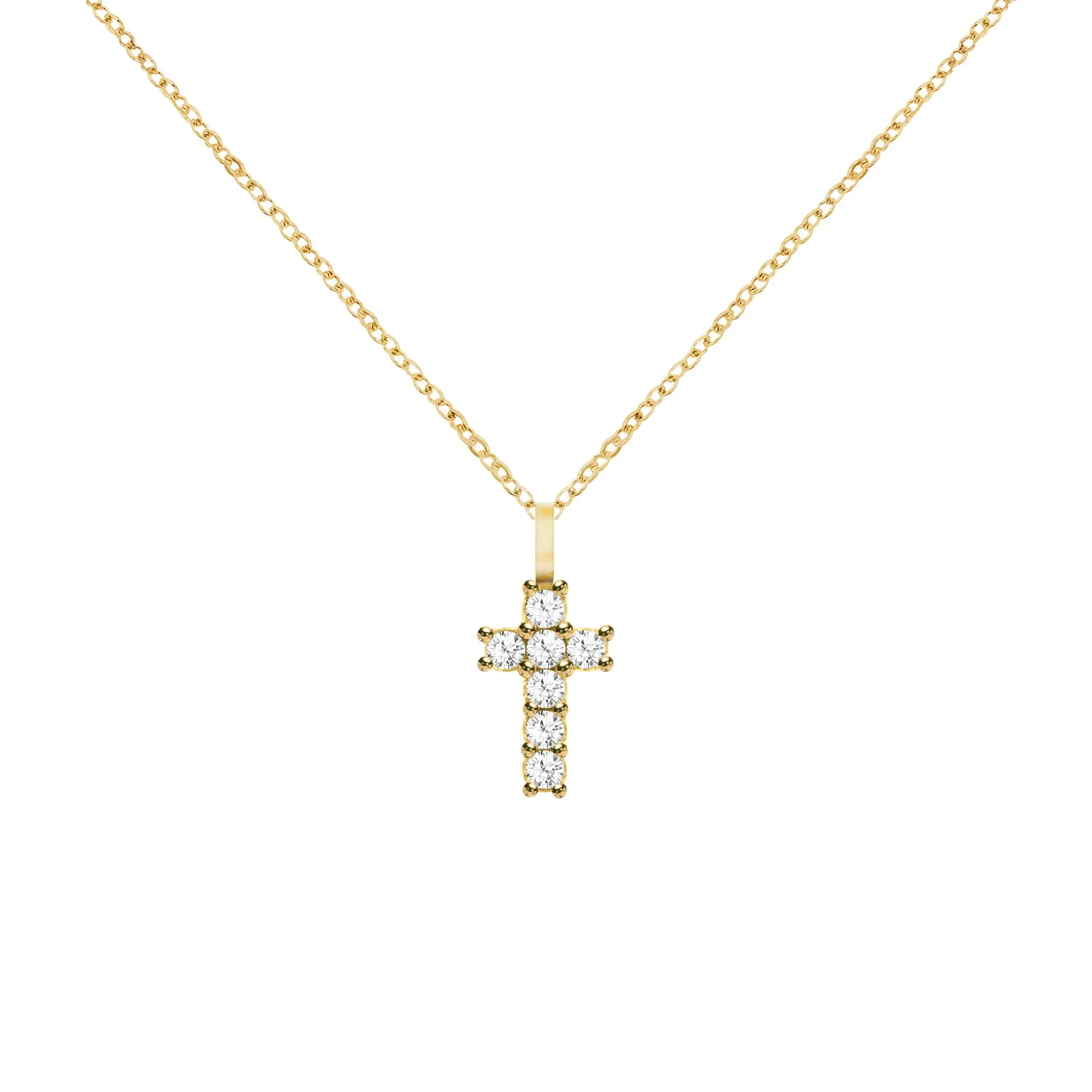 Personalized Rosecliff Small Cross Pendant in 14k Gold sold by Haverhill product image thumbnail 5