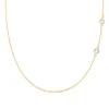 Personalized Classic 2 Birthstone Necklace in 14k Gold sold by Haverhill