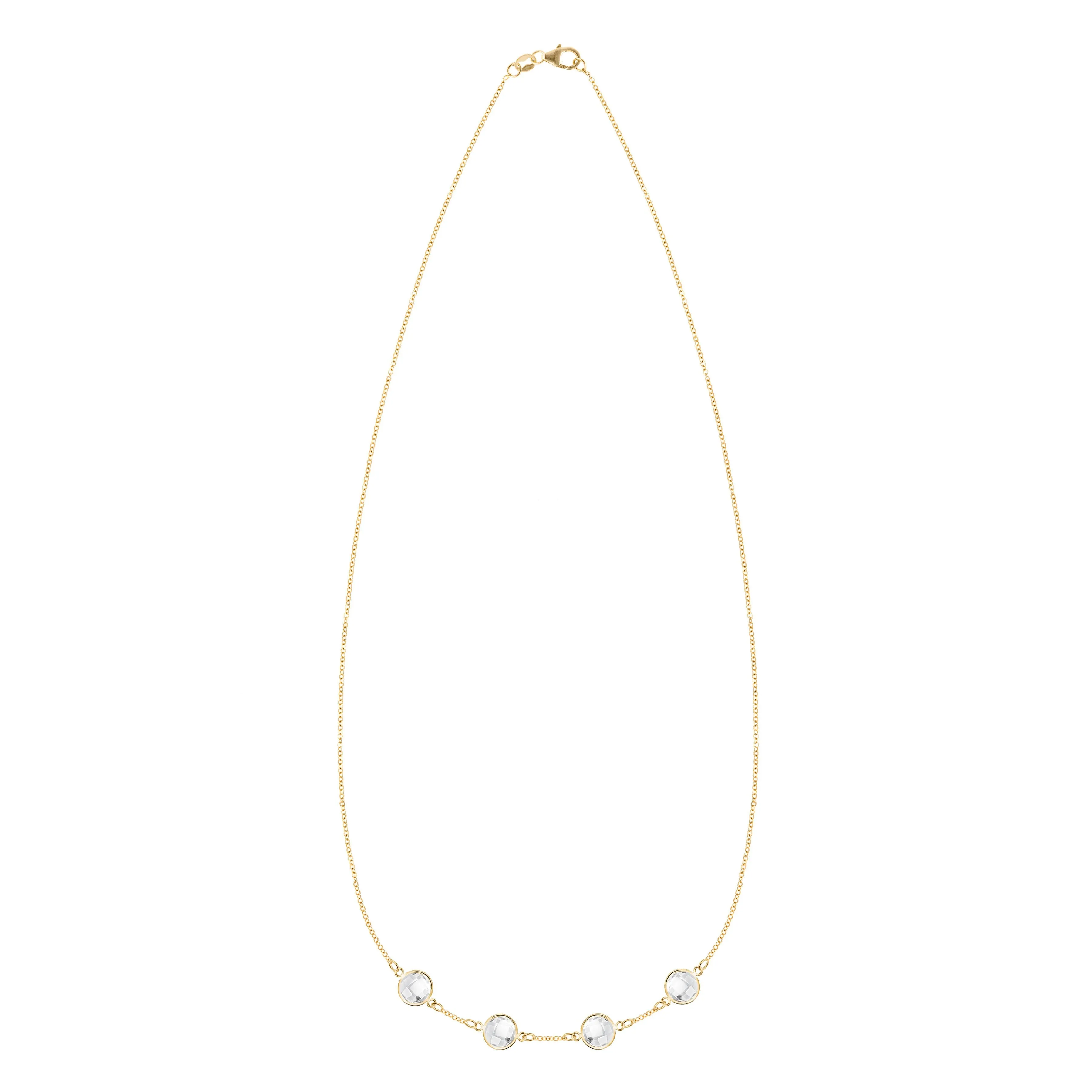 Personalized Grand 4 Birthstone Necklace in 14k Gold sold by Haverhill product image thumbnail 4