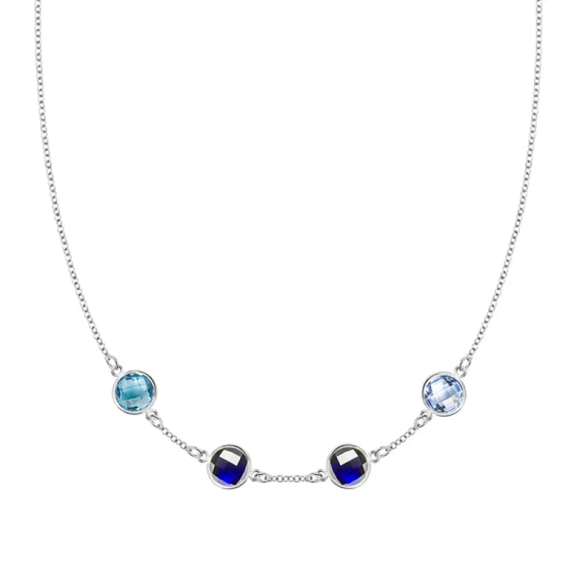 Personalized Grand 4 Birthstone Necklace in 14k Gold sold by Haverhill