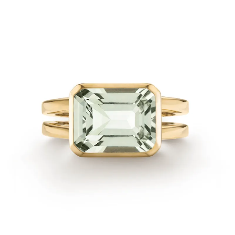 Personalized Warren Horizontal Birthstone Ring in 14k Gold sold by Haverhill