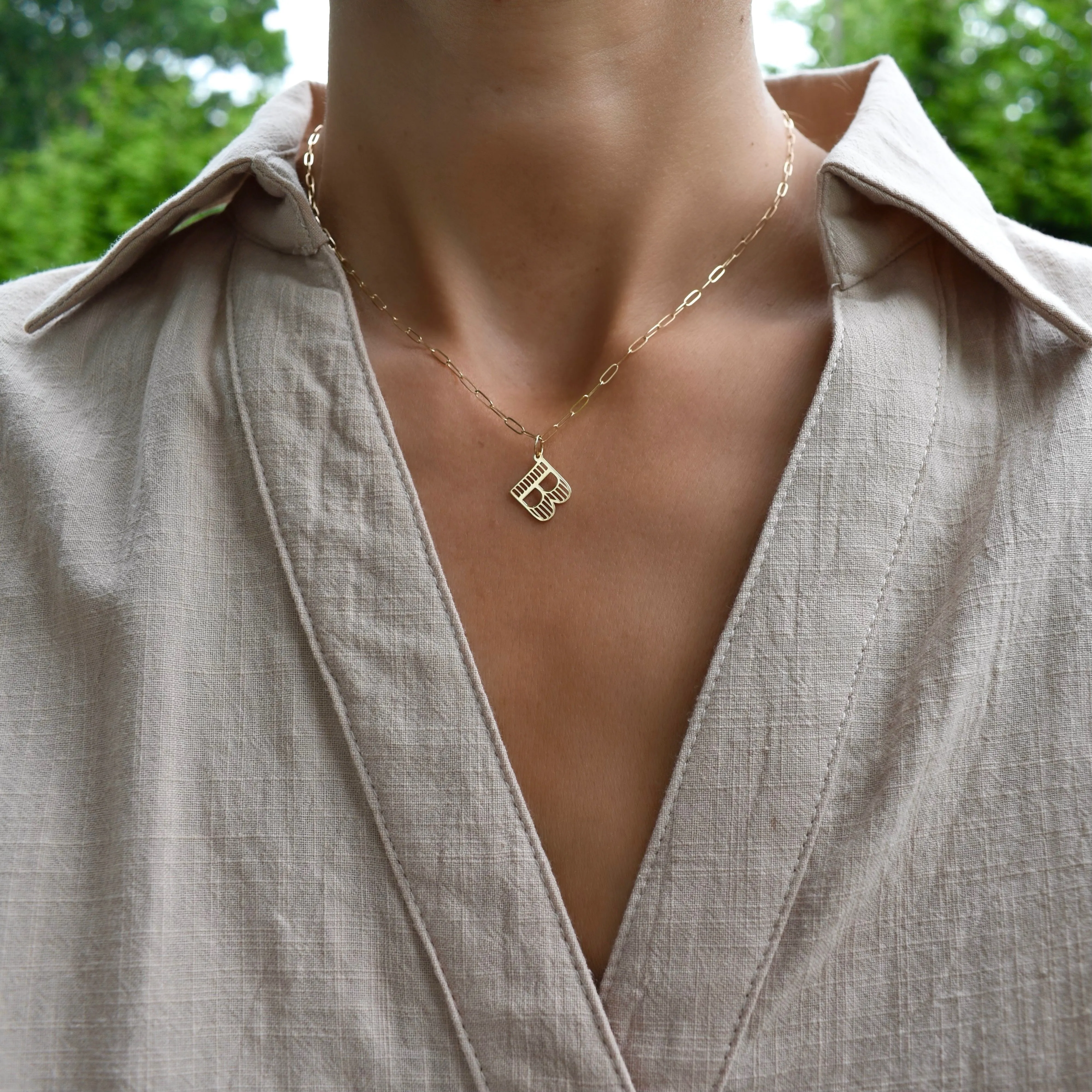 Essex Letter B Pendant in 14k Gold sold by Haverhill product image thumbnail 2