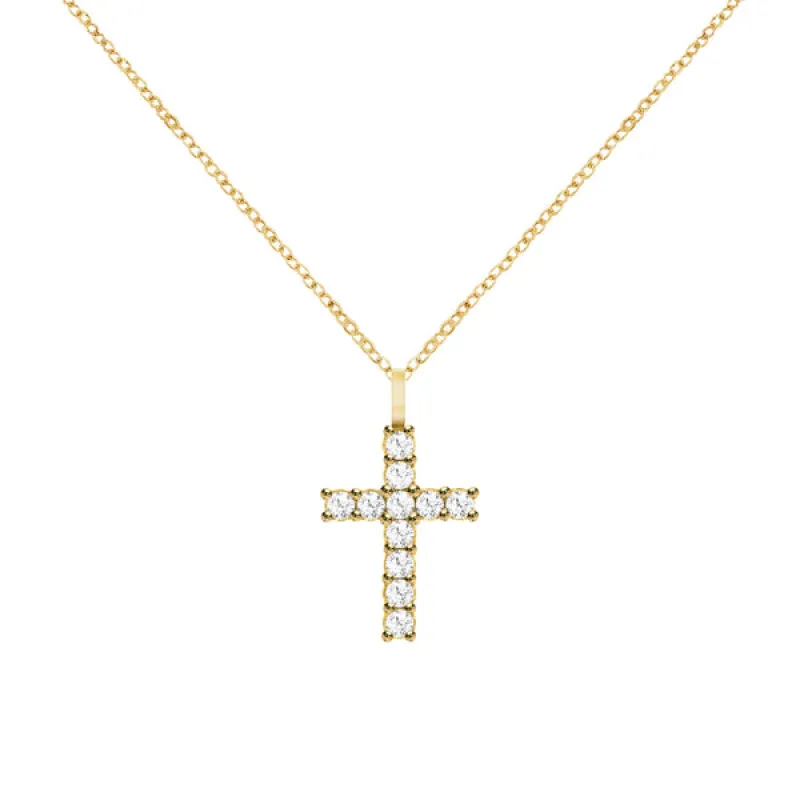 Rosecliff Cross Diamond Pendant in 14k Gold (April) sold by Haverhill