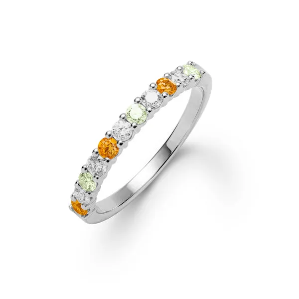 Personalized Rosecliff Birthstone Stackable Ring in 14k Gold sold by Haverhill