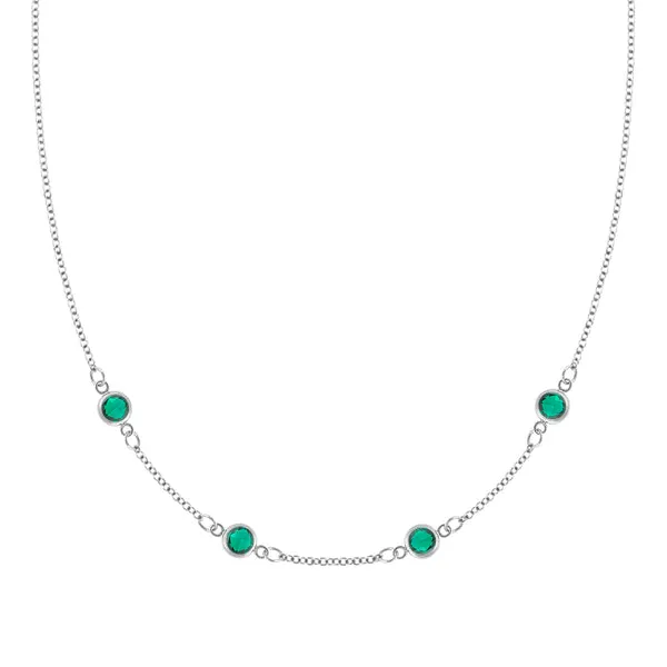 Personalized Classic 4 Birthstone Necklace in 14k Gold sold by Haverhill