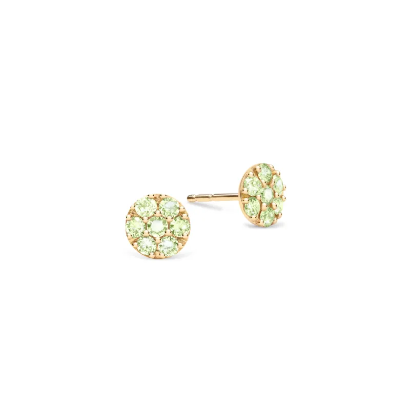 Rosecliff Peridot Mini Stud Earrings in Solid 14k Gold (August) sold by Haverhill