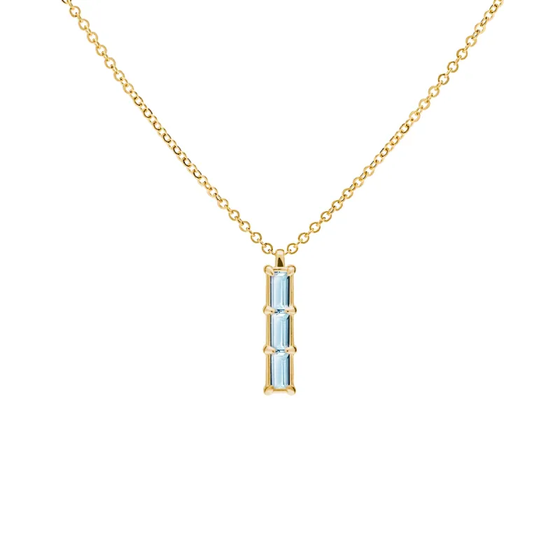Providence 3 Nantucket Blue Topaz Pendant in 14k Gold (December) sold by Haverhill