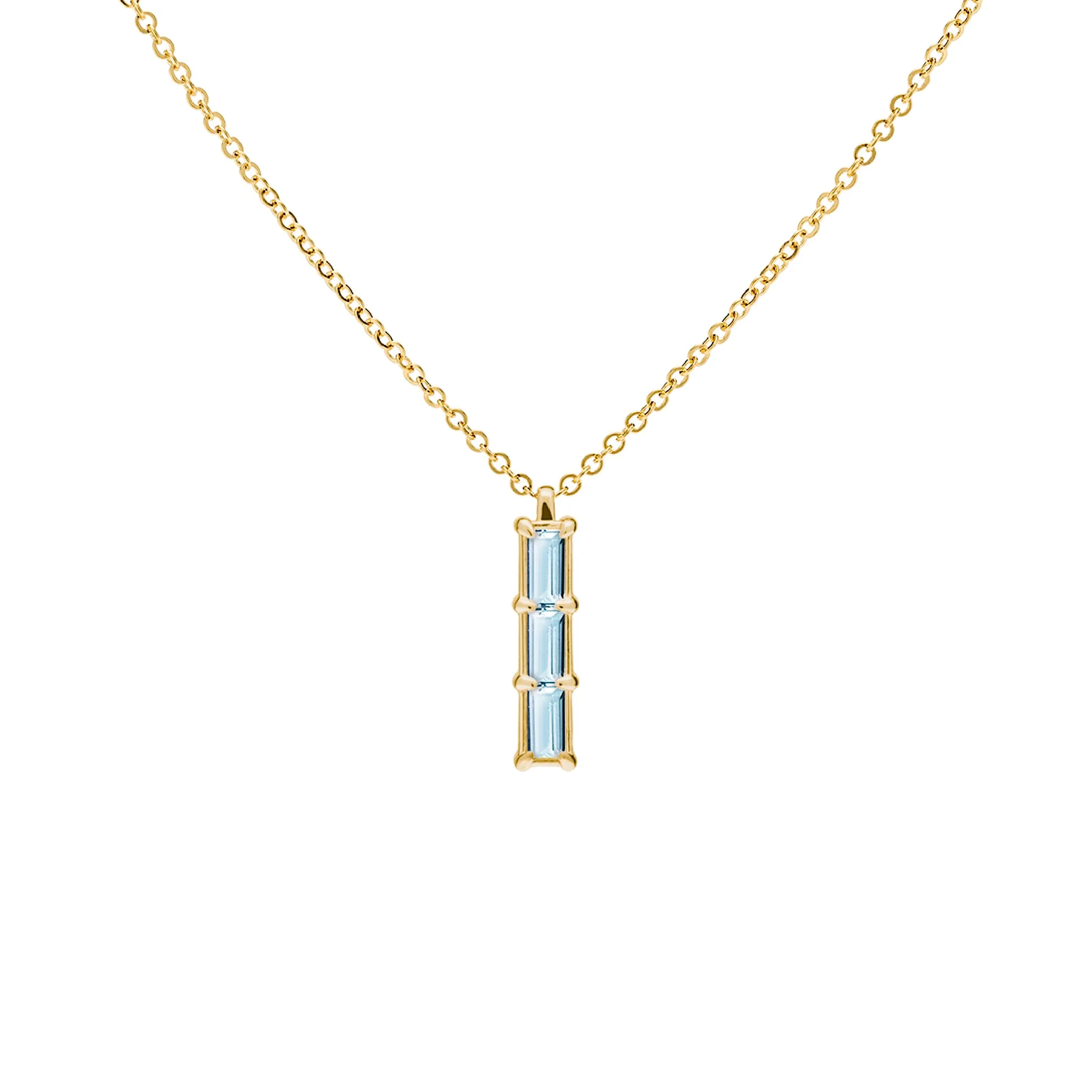 Providence 3 Nantucket Blue Topaz Pendant in 14k Gold (December) sold by Haverhill
