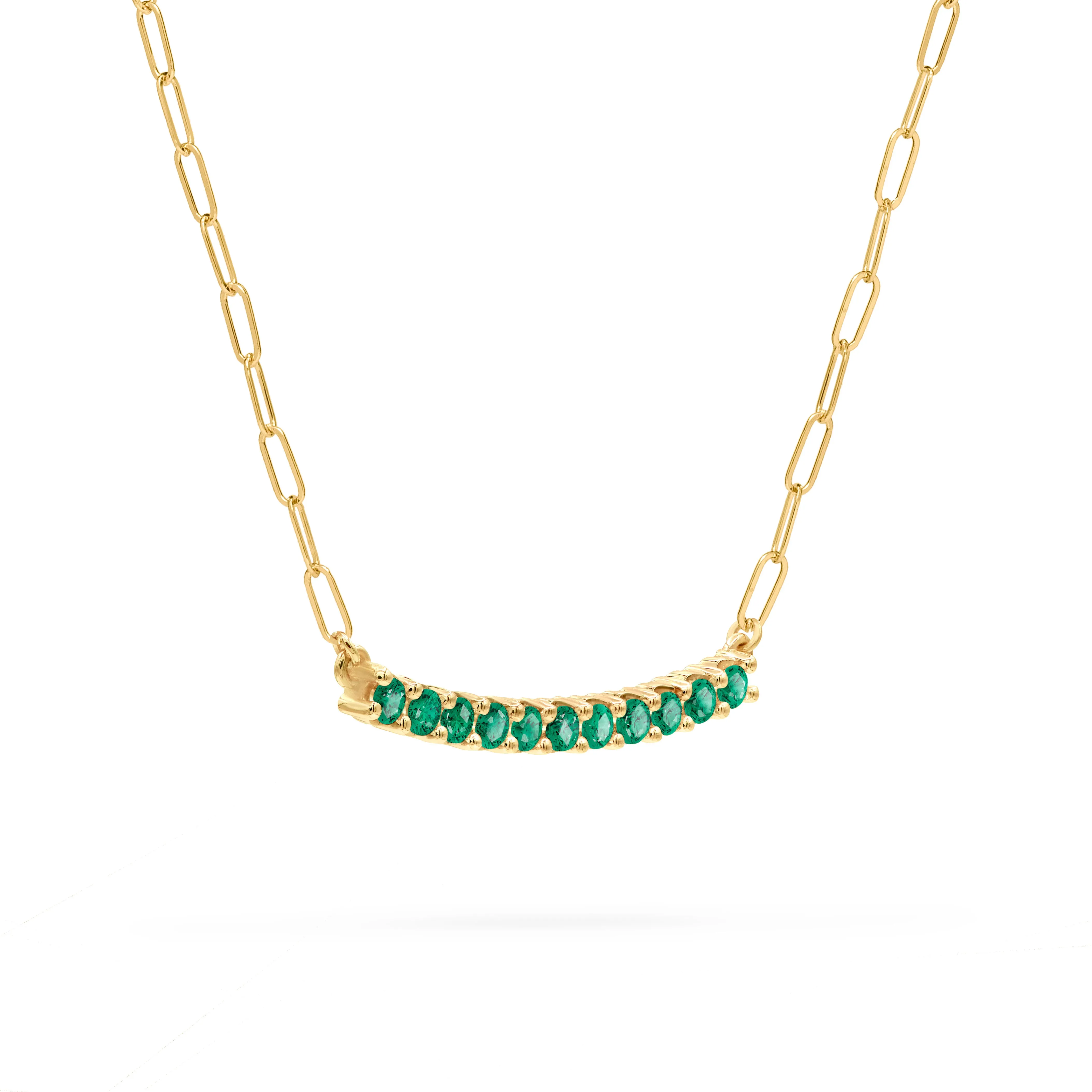 Rosecliff Emerald Bar Adelaide Mini Necklace in 14k Gold (May) sold by Haverhill product image thumbnail 5