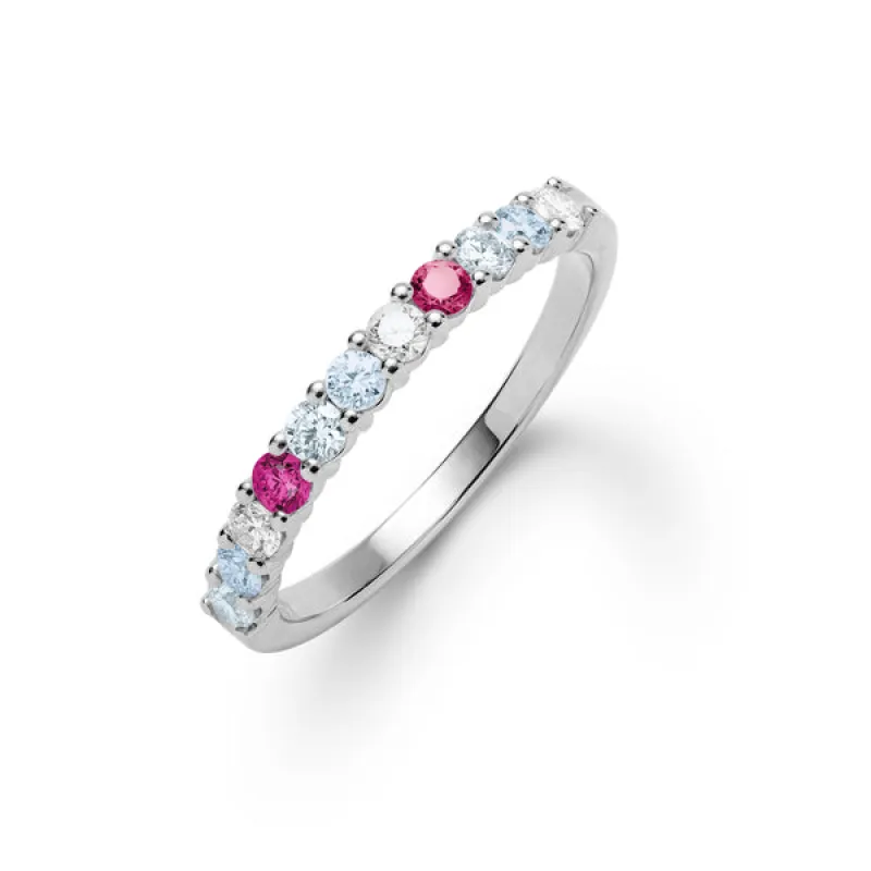 Personalized Rosecliff Birthstone Stackable Ring in 14k Gold sold by Haverhill