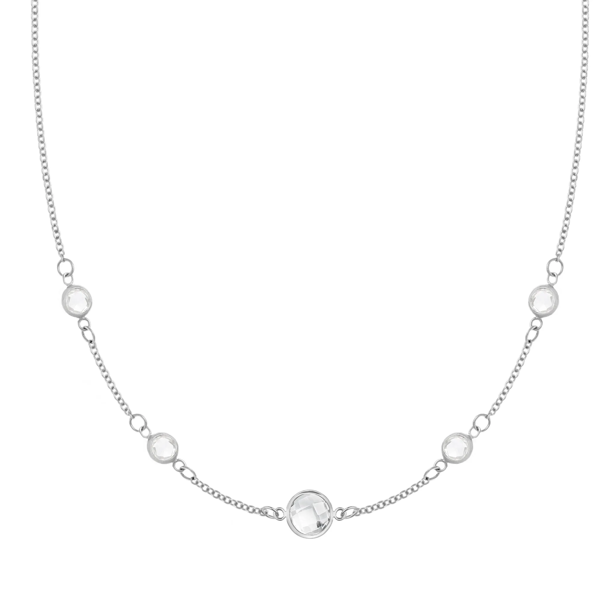 Personalized 1 Grand & 4 Classic Birthstone Necklace in 14k Gold sold by Haverhill product image thumbnail 5