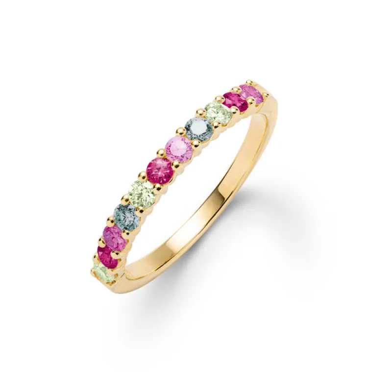 Personalized Rosecliff Birthstone Stackable Ring in 14k Gold sold by Haverhill