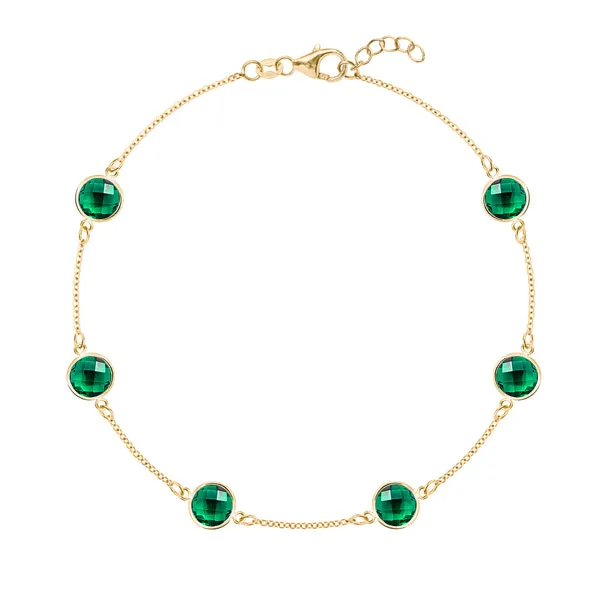 Personalized Grand 6 Birthstone Bracelet in 14k Gold sold by Haverhill