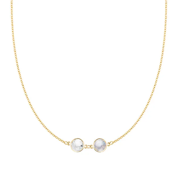 Personalized Grand 2 Connected Birthstone Necklace in 14k Gold sold by Haverhill