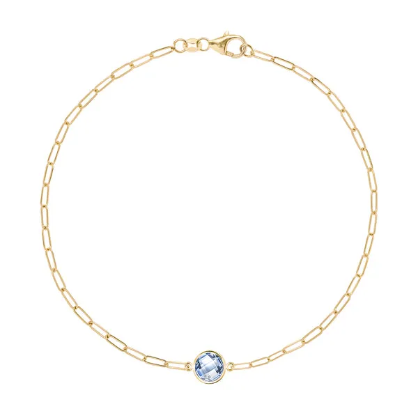 Personalized Grand 1 Birthstone Adelaide Mini Bracelet in 14k Gold sold by Haverhill
