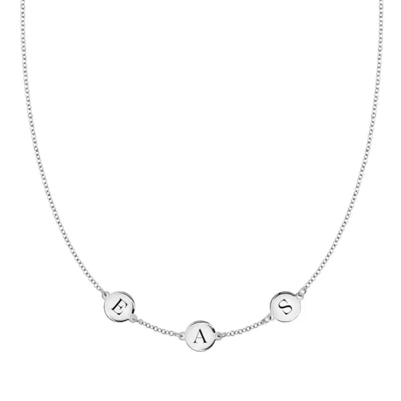 Personalized 3 Letter Necklace in 14k Gold (Single Spacing) sold by Haverhill