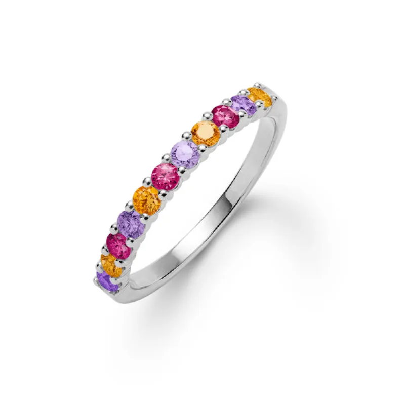 Personalized Rosecliff Birthstone Stackable Ring in 14k Gold sold by Haverhill